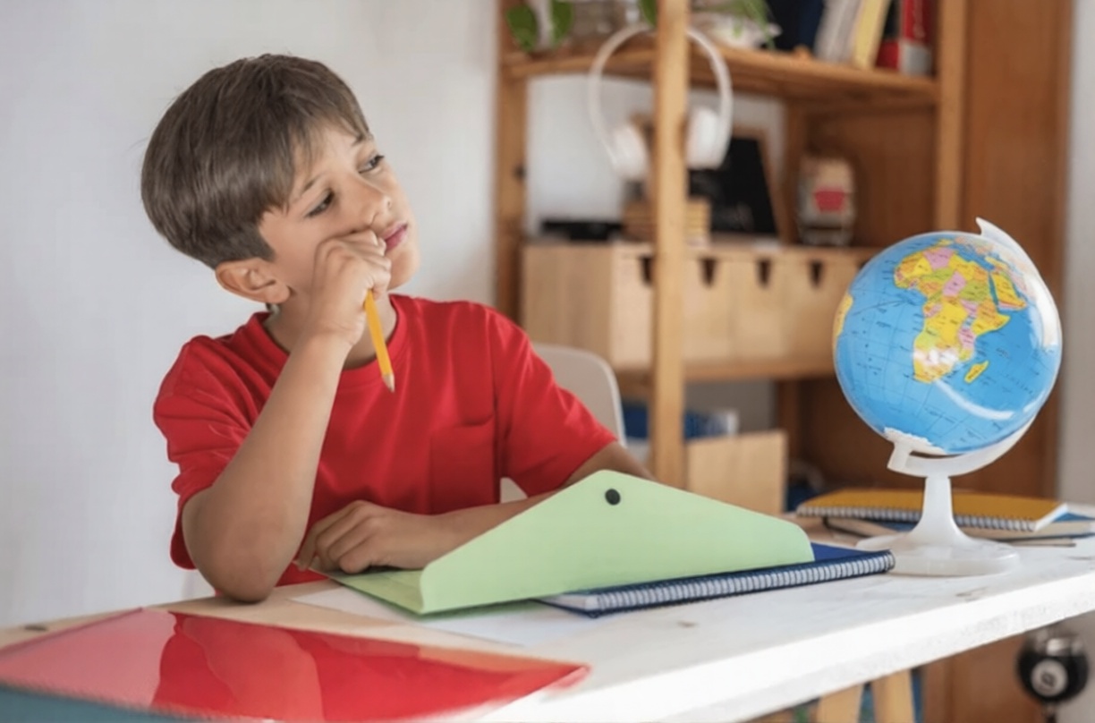 Student developing thinking skills